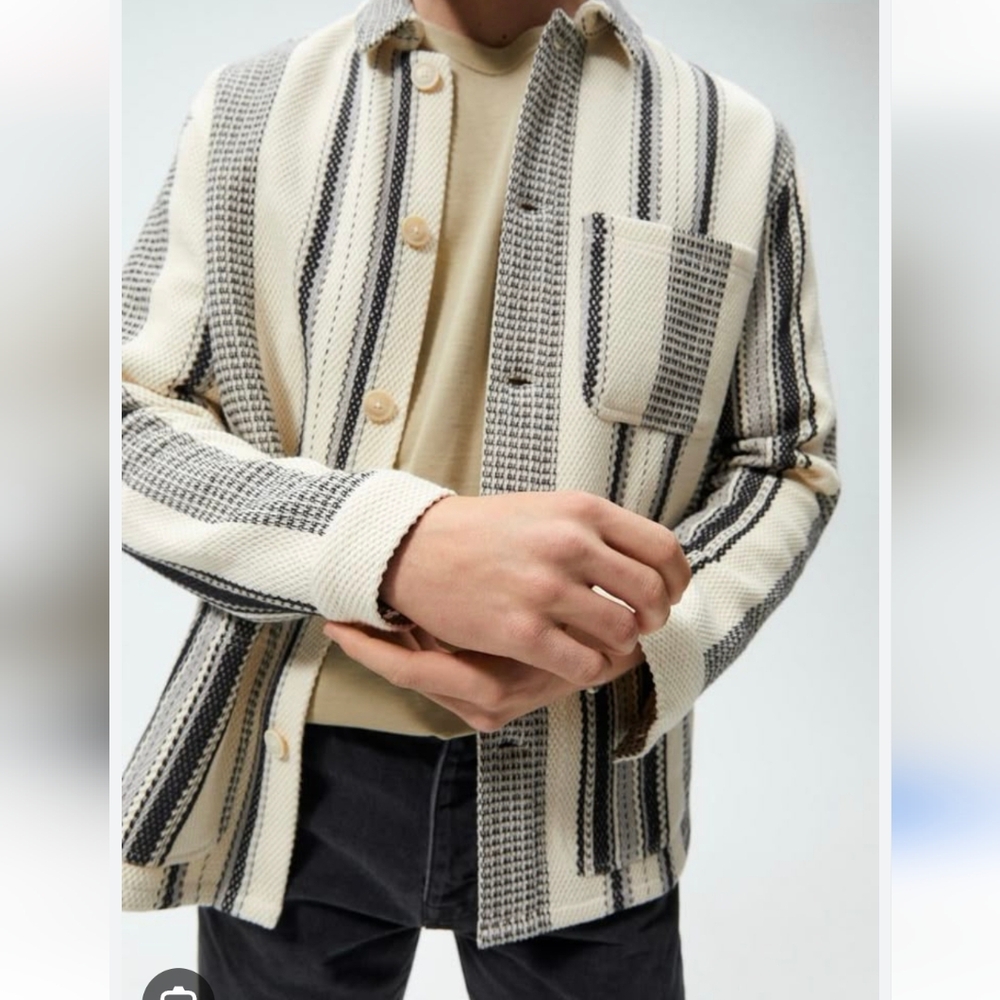 Zara Mens Striped  Overthrow Jacket Sz.XL NWT